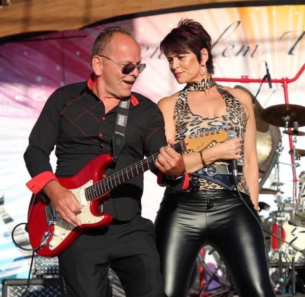 Lee Silvis and Michelle McDowell of the Northeast Ohio-based Pat Benatar tribute act perform in concert. The band will perform May 26, in a show also set to feature Tom Petty & The Heartbreakers tribute band King's Highway, to open this year's Rockin' on the River series at Lorain's Black Water Landing. Details: rockinontheriver.com. (Courtesy of Invincible)